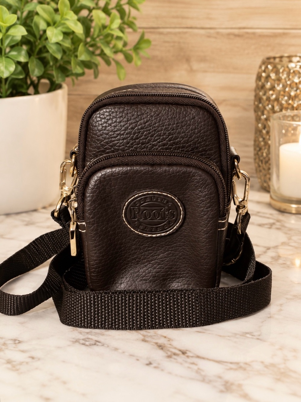 Roots Dark Brown Camera Bag / Crossbody